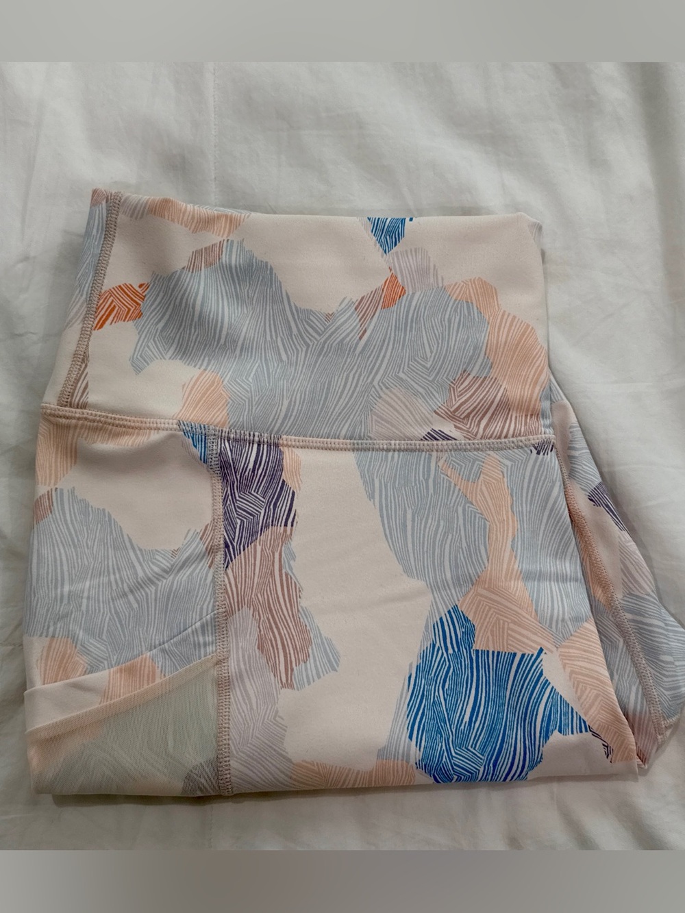 PureHold by Fabletics Cropped Active Leggings with Pastel Abstract Print